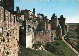 11 - Carcassonne - La Cité Médiévale - Montée Porte D'Aude Et Flèche De La Cathédrale Saint Nazaire - Flamme Postale De  - Carcassonne