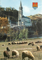 Animaux - Moutons - Lourdes - La Basilique Et Le Gave - Blasons - CPM - Voir Scans Recto-Verso - Autres & Non Classés