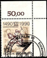 RFA Poste Obl Yv:1277 Mi:1445 Europäische Postverbindungen 1490 Coin D.feuille (TB Cachet Rond) - Used Stamps