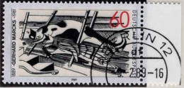 RFA Poste Obl Yv:1242 Mi:1410 Gehard Marcks Sculpteur (TB Cachet à Date) Berlin 9-2-89 Bord De Feuille - Used Stamps