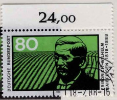 RFA Poste Obl Yv:1190 Mi:1358 Friedrich Wilhelm Raiffeisen (TB Cachet Rond) Bord De Feuille - Used Stamps