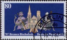 RFA Poste Obl Yv:1161 Mi:1329 1200.Jahre Bremen Bischofssitz (TB Cachet à Date) Berlin 16-7-87 - Used Stamps