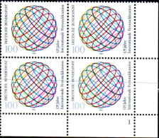 RFA Poste N** Yv:1296 Mi:1464 Internationale Fernmeldeunion (Bloc De 4 Coin De Feuille) - Unused Stamps