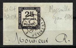 FRANCE Taxe 1875: Le Y&T 5 Obl. CAD "Marseille" Sur B Fragment - 1859-1959 Oblitérés