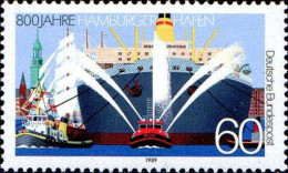 RFA Poste N** Yv:1251 Mi:1419 Hamburger Hafen (Petit Defaut Gomme) - Unused Stamps