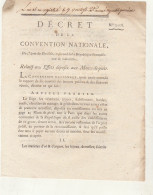 DECRET DE LA CONVENTION NATIONALE An II Effets Déposés Au Mont De Piété - Decrees & Laws