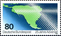 RFA Poste N** Yv:1134 Mi:1302 25 Jahre Adveniat (Carte De L'Amérique Du Sud) - Unused Stamps