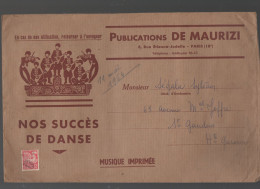 Paris Enveloppe EDITIONS MUSICALES DE MAURIZI   1954  Avec Préoblitéré   Coq 12f Rouge    (M6521) - Publicidad