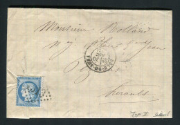 Rare Lettre De Dôle Du Jura Pour Pézenas ( Hérault 1874 ) Avec Un N° 60B Type II - 1849-1876: Classic Period