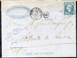 FRANCE N° 22 - (GC 2955 Pont-St.Pierre) Caché OR Remilly - 1849-1876: Klassik