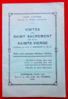 1935 Livret.  Visites Au Saint Sacrement Et à La Sainte Vierge Par Saint Alphonse. Impr. Saint Luc, Tournai - Religion & Esotericism