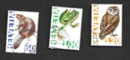SVIZZERA (SWITZERLAND) -   SG 1297.1299  -   1995    ENDANGERED ANIMALS  (3 STAMPS OF THE SET)      - USED - Used Stamps