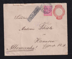 Brazil Brasil 1893 Uprated Staionery Envelope 100R Cabecinha POSTA URBANA BAHIA X HANNOVER Germany - Covers & Documents