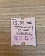 19550 Eb.   Ticket Amagerbanens Omnibusruter Danish Aa '60 - Altri & Non Classificati