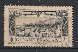 GUYANE - 1933 - Poste Aérienne PA N°YT. 15 - Avion 3f Noir - Oblitéré  / Used - Gebruikt