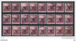 REPUBBLICA:  1945/48  DEMOCRATICA  -  £. 20  LILLA  SCURO  US. -  RIPETUTO  24  VOLTE  -  SASS. 561 - 1946-60: Used