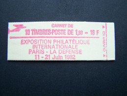 2187-C2a CONF. 4 FERME 10 TIMBRES LIBERTE DE GANDON 1,60 ROUGE PHILEXFRANCE 82 - Moderne : 1959-...