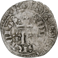 France, Charles V, Blanc Au K, 1365-1380, Billon, TB+, Duplessy:363 - 1364-1380 Charles V Le Sage