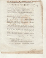 DECRET DE LA CONVENTION NATIONALE An II Séquestre De Biens Des Pères Et Mères Enfants émigrés - Decrees & Laws