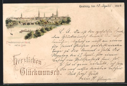 Lithographie Hamburg-Neustadt, Lombardsbrücke Mit Blick Auf Die Stadt  - Mitte