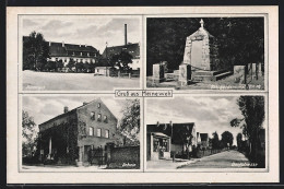 AK Meineweh, Rittergut, Schule, Dorfstrasse, Kriegerdenkmal 1914-18  - Other & Unclassified