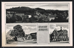 AK Goldschau /Osterfeld, Teilansicht Aus Der Vogelschau, Dorfstrasse Mit Gasthof, Rittergut  - Other & Unclassified