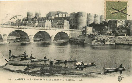 49 - Angers - Le Pont De La Basse-Chaîne Et Le Château - Animée - Correspondance - Oblitération Ronde De 1917 - CPA - Vo - Angers
