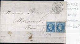 FRANCE N° 29 - (Paris Bureau Central 60 Etoile Muette) Paire - 1849-1876: Période Classique