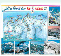 73 - Savoie - Les 3 Vallées - Le Ski En Liberté - Plan - Multivues - CPM - Voir Scans Recto-Verso - Andere & Zonder Classificatie