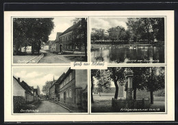 AK Lissdorf, Dorfstrasse, Dorfteich, Kriegerdenkmal 1914 /18  - Otros & Sin Clasificación