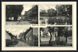 AK Lissdorf, Kriegerdenkmal 1914 /18, Dorfteich, Dorfstrasse  - Other & Unclassified