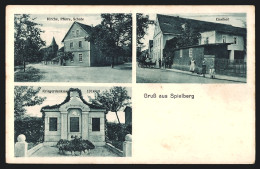 AK Spielberg, Kirche, Pfarre Und Schule, Kriegerdenkmal 1914 /18, Gasthof  - Autres & Non Classés
