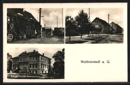 AK Wohlmirstedt A. U., Strassenpartien, Schule  - Other & Unclassified