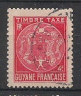 GUYANE - 1947 - Taxe TT N°YT. 28 - 4f Rouge - Oblitéré  / Used - Usados