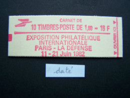 2187-C2 CONF. 6 DATE DU 8.12.81 FERME 10 TIMBRES LIBERTE DE GANDON 1,60 ROUGE PHILEXFRANCE 82 - Modern : 1959-...