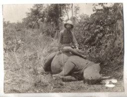 Chasse Au Rhinocéros ( 1912 ) Photo , Congo ?? , Afrique , Pli Milieu De La Photo - Afrique