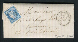 Rare Lettre De Montréjeau Pour Pointis Inard ( Haute Garonne 1874 ) Avec Un N° 60B Type II - 1849-1876: Période Classique