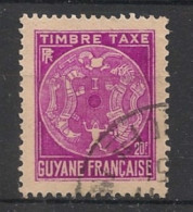 GUYANE - 1947 - Taxe TT N°YT. 31 - 20f Lilas-rose - Oblitéré  / Used - Gebraucht