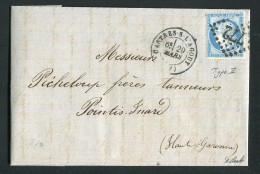 Rare Lettre De Castres Pour Pointis Inard ( Haute Garonne 1874 ) Avec Un N° 60B Type II - 1849-1876: Classic Period