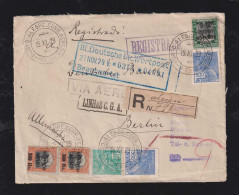 Brazil Brasil 1929 AEROPOSTALE CGA Registered Airmail Cover PORTO ALEGRE X BERLIN 5000R Stamp - Storia Postale