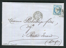 Rare Lettre De Tonneins Pour Pointis Inard ( Haute Garonne 1874 ) Avec Un N° 60B Type II - 1849-1876: Classic Period