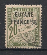 GUYANE - 1925-27 - Taxe TT N°YT. 4 - Type Duval 20c Vert-olive - Oblitéré  / Used - Gebraucht