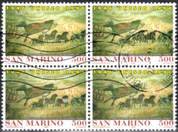 S. Marino 1996 UNESCO 500 £. - UNICEF 550£ Quartine Usate - Blocks & Kleinbögen