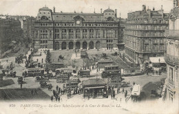 PARIS - La Gare Saint Lazare Et La Cour De Rome. - Pariser Métro, Bahnhöfe