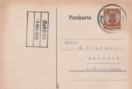 Deutsches Reich Karte Mit Tagesstempel Not  Habstein Jestřebí U České Lípy 1938 Sudetenland - Occupation 1938-45