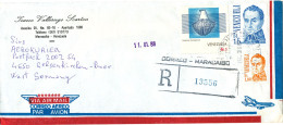 Venezuela Registered Air Mail Cover Sent To Germany Maracaibo 22-12-1987 - Venezuela