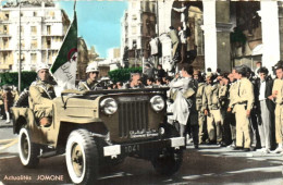 Fete Nationale Algérienne Du 1er Novembre 1962 La Gendarmerie Nationale Jeep Colorisée RV - Other & Unclassified