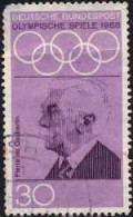 RFA Poste Obl Yv: 428 Mi:563 Olympische Spiele Pierre De Coubertin (cachet Rond) Dent Courte (Thème) - Zomer 1972: München