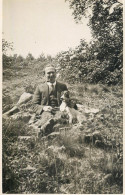 Real Photo Postcard Place To Identify Elegant Man Pipe Dog - To Identify