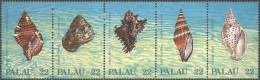 PALAU 1987 SEASHELLS STRIP OF 5** - Coneshells